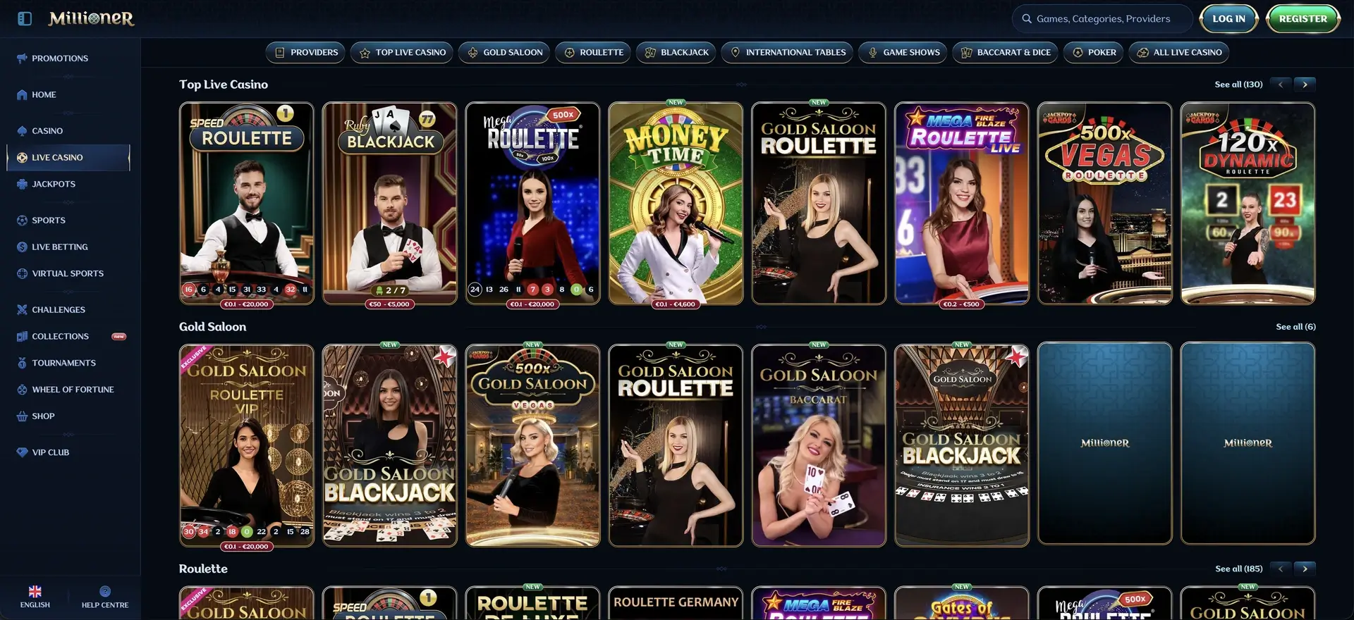 Casino en direct de Millioner