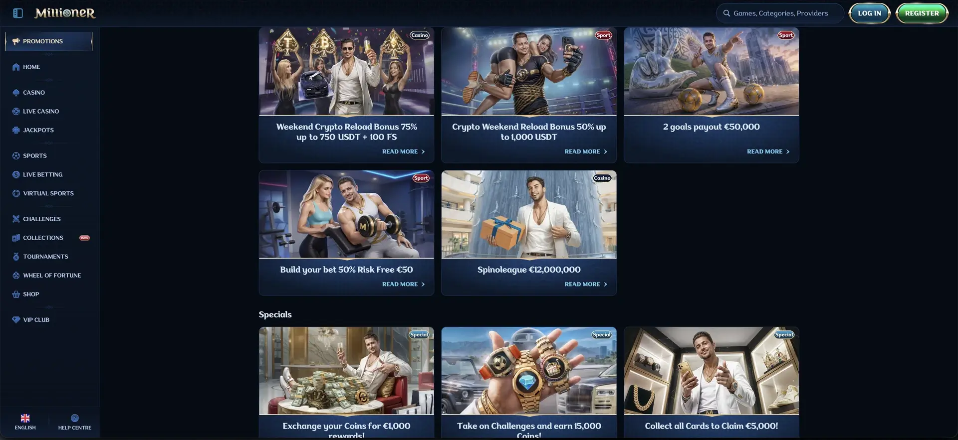 Cashback et récompenses de Millioner Casino